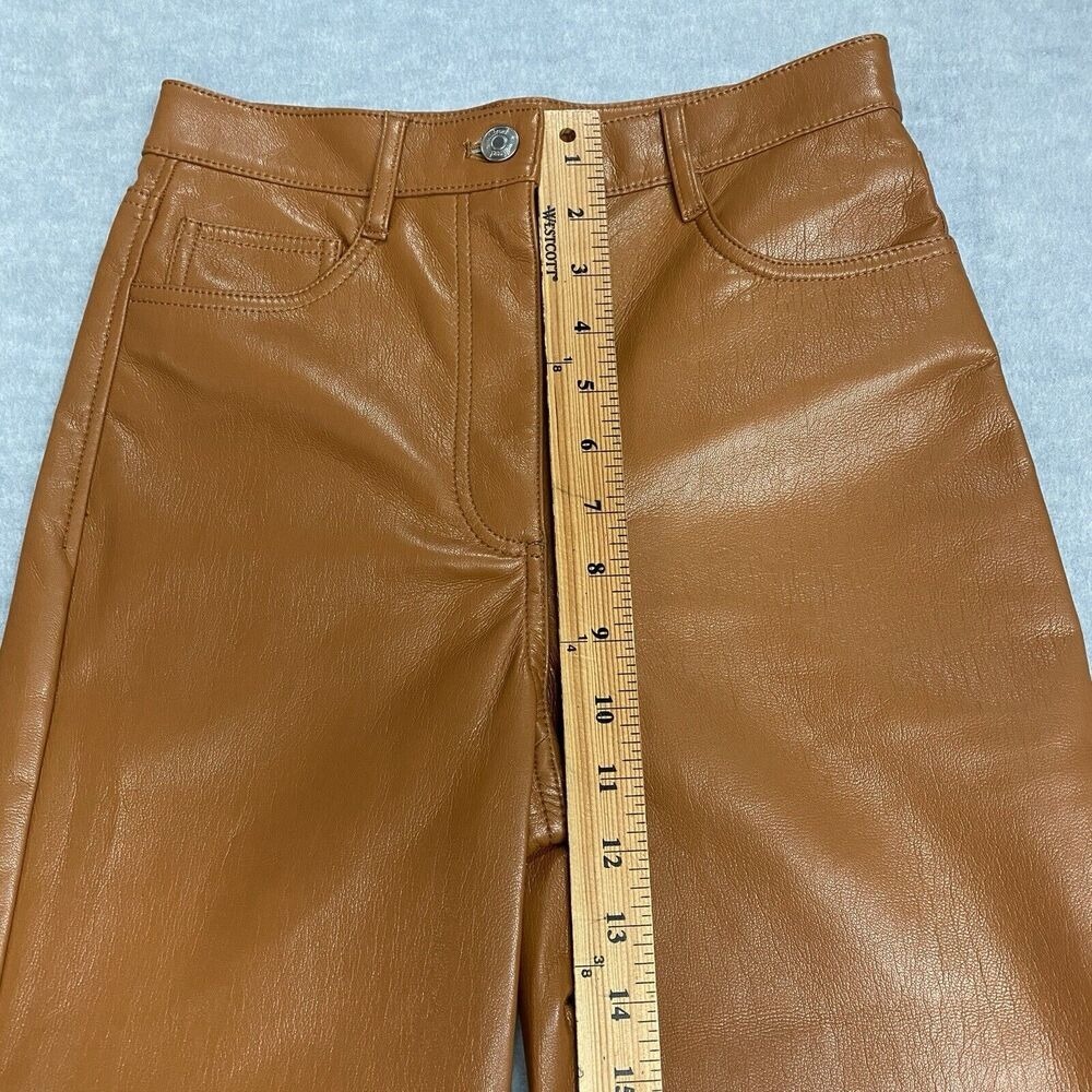 Aritzia Wilfred Women 2 Melina High Waisted Vegan Leather Pant Academia Spring - Picture 9 of 15